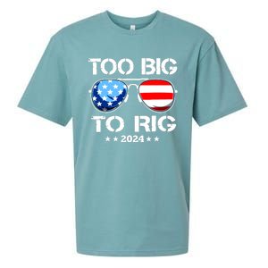 Too Big To Rig 2024 American Flag Too Big To Rig Trump 2024 Sueded Cloud Jersey T-Shirt