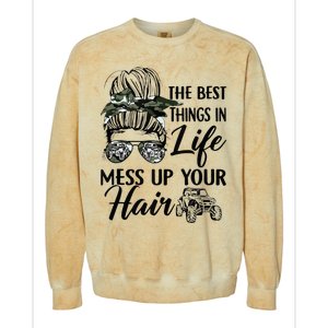 The Best Things In Life Mess Up Your Hair Sxs Utv Colorblast Crewneck Sweatshirt