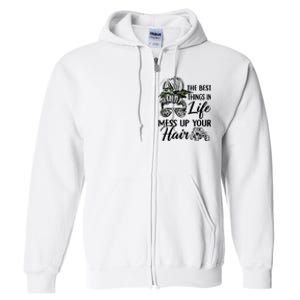 The Best Things In Life Mess Up Your Hair Sxs Utv Full Zip Hoodie