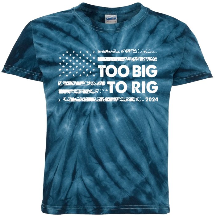 Too Big To Rig 2024 Elections Trump Saying Trump 2024 Kids Tie-Dye T-Shirt