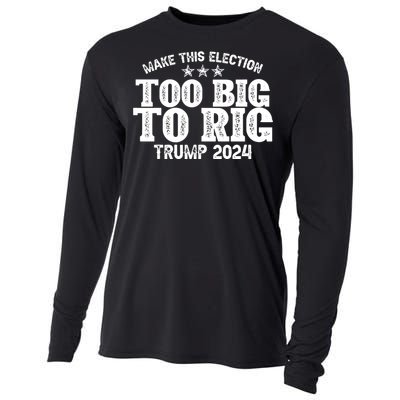 Too Big To Rig Elect Trump 2024 Cooling Performance Long Sleeve Crew