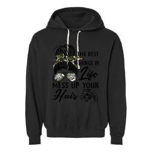 The Best Things In Life Mess Up Your Hair UTV SXS Funny Garment-Dyed Fleece Hoodie