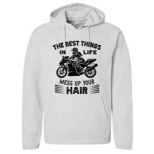 The Best Things In Life Mess Up Your Hair Motorcycle Wos Performance Fleece Hoodie