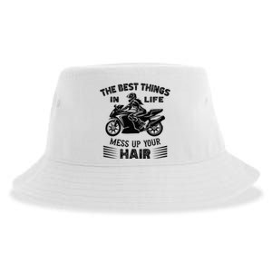 The Best Things In Life Mess Up Your Hair Motorcycle Wos Sustainable Bucket Hat