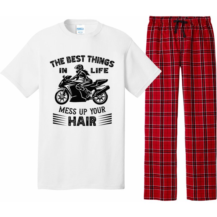 The Best Things In Life Mess Up Your Hair Motorcycle Wos Pajama Set