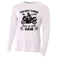 The Best Things In Life Mess Up Your Hair Motorcycle Wos Cooling Performance Long Sleeve Crew