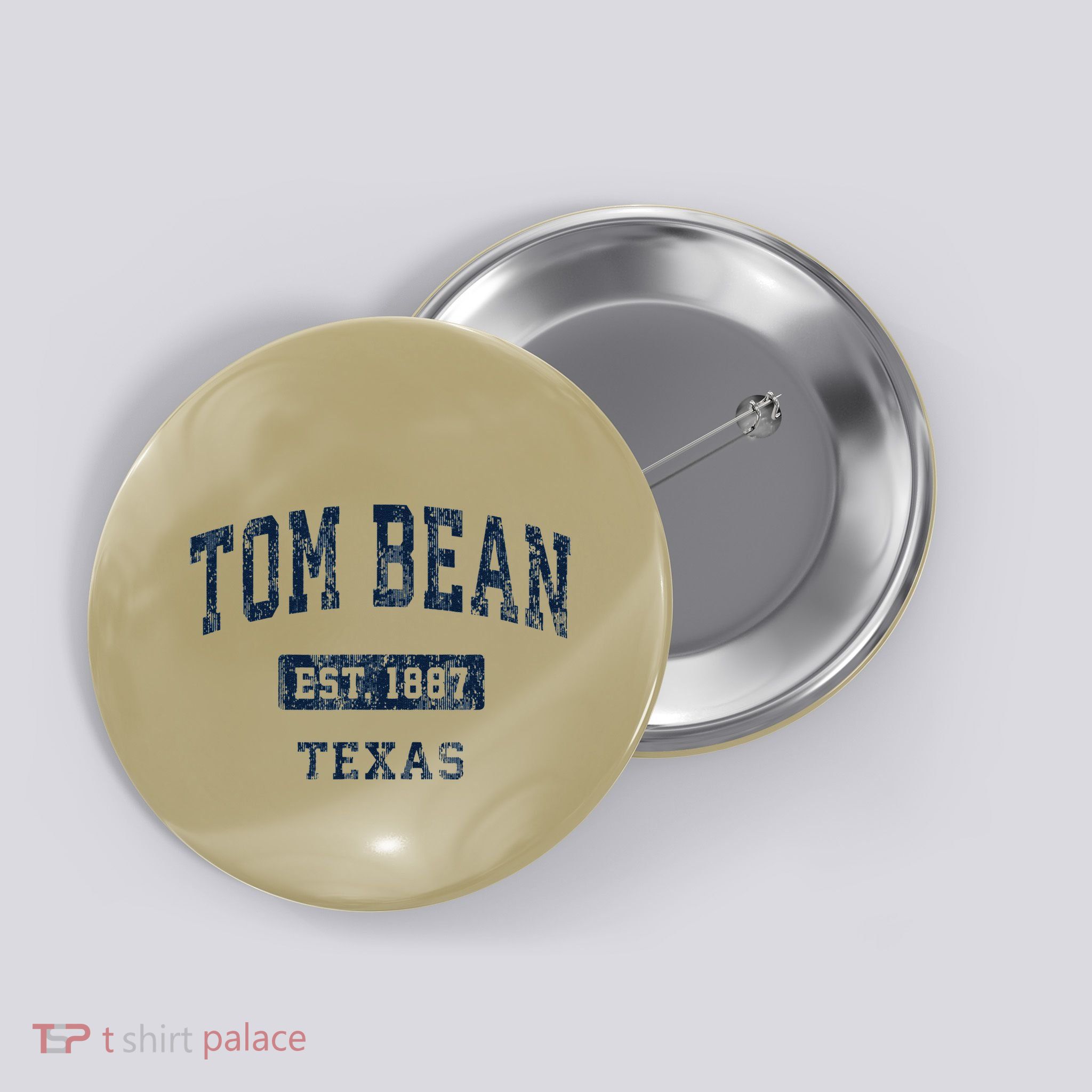 Tom Bean Texas Tx Vintage Established Button