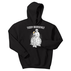 Teddy Beersevelt Theodore Roosevelt Beer 4th Of July Party Kids Hoodie