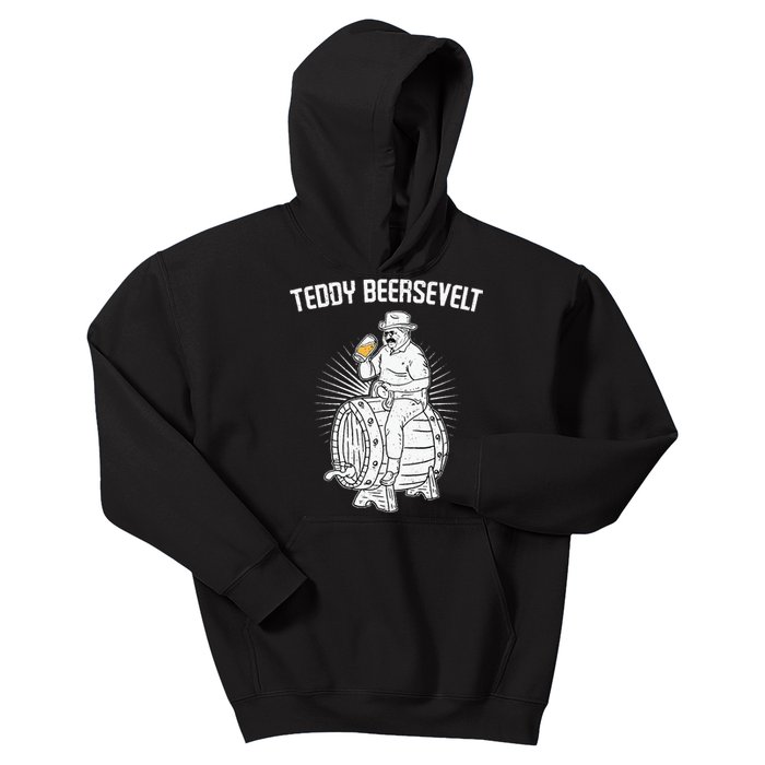 Teddy Beersevelt Theodore Roosevelt Beer 4th Of July Party Kids Hoodie