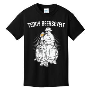 Teddy Beersevelt Theodore Roosevelt Beer 4th Of July Party Kids T-Shirt