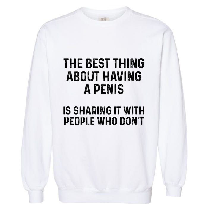 The Best Thing About Having A Penis Funny Sarcasm Sayings Garment-Dyed Sweatshirt
