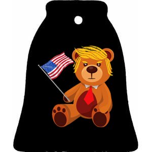 Trumpy Bear Trump 24 Elect President Trump 2024 Ceramic Bell Ornament