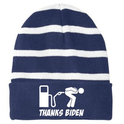 Thanks Biden Striped Beanie with Solid Band