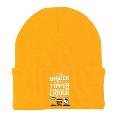 The Bigger The Tipper The Quicker The Liquor Bartender Mixer Knit Cap Winter Beanie