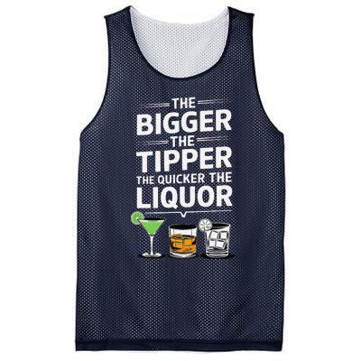 The Bigger The Tipper The Quicker The Liquor Bartender Mixer Mesh Reversible Basketball Jersey Tank