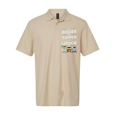 The Bigger The Tipper The Quicker The Liquor Bartender Mixer Softstyle Adult Sport Polo