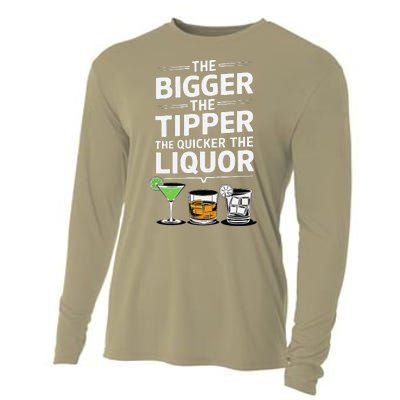 The Bigger The Tipper The Quicker The Liquor Bartender Mixer Cooling Performance Long Sleeve Crew