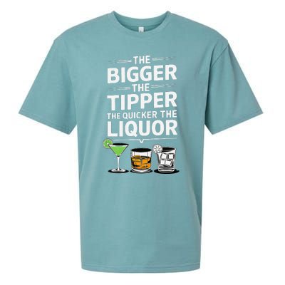 The Bigger The Tipper The Quicker The Liquor Bartender Mixer Sueded Cloud Jersey T-Shirt