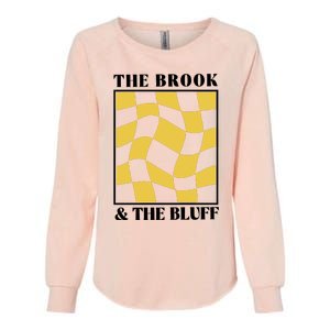 The Brook & The Bluff Wavy Yellow Checkered Womens California Wash Sweatshirt