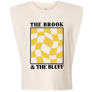 The Brook & The Bluff Wavy Yellow Checkered Garment-Dyed Women's Muscle Tee