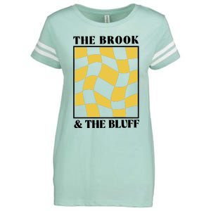 The Brook & The Bluff Wavy Yellow Checkered Enza Ladies Jersey Football T-Shirt