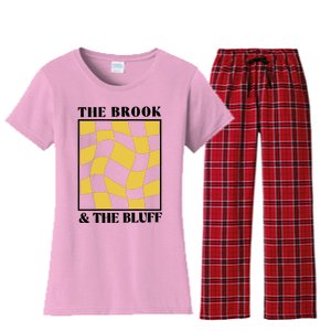 The Brook & The Bluff Wavy Yellow Checkered Women's Flannel Pajama Set