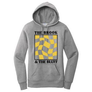 The Brook & The Bluff Wavy Yellow Checkered Women's Pullover Hoodie