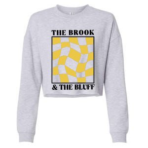 The Brook & The Bluff Wavy Yellow Checkered Cropped Pullover Crew