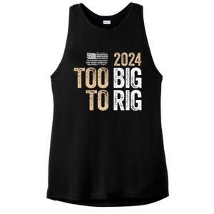 Too Big To Rig 2024 Elections Trump Saying Trump 2024 Ladies PosiCharge Tri-Blend Wicking Tank