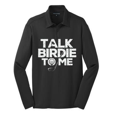 Talk Birdie To Me Golfer Golf Lover Golfing Putter Ball Silk Touch Performance Long Sleeve Polo