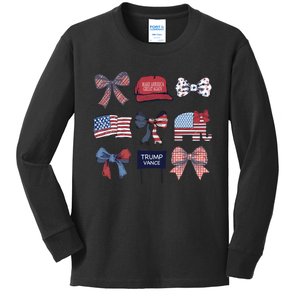 Trump & Bows Trump Vance 2024 Presidential Kids Long Sleeve Shirt