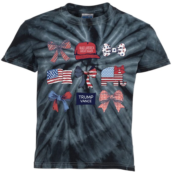 Trump & Bows Trump Vance 2024 Presidential Kids Tie-Dye T-Shirt