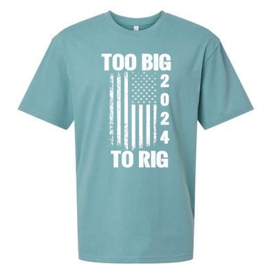 Too Big To Rig Trump 2024 Election President American Flag Gift Sueded Cloud Jersey T-Shirt