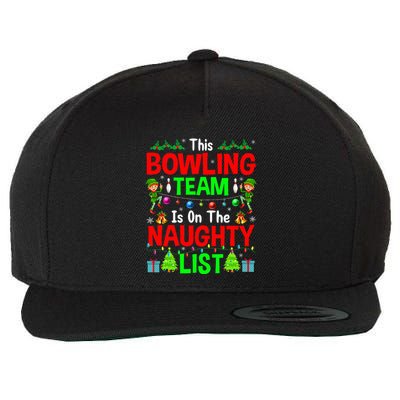 This Bowling Team On Naughty List Cute Christmas Elf Gifts Wool Snapback Cap