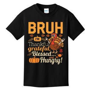 Thanksgiving Bruh Thankful Blessed Gift Kids T-Shirt