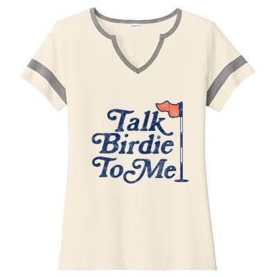 Talk Birdie To Me Funny Golfer Dad Fathers Day Golf Graphic Ladies Halftime Notch Neck Tee