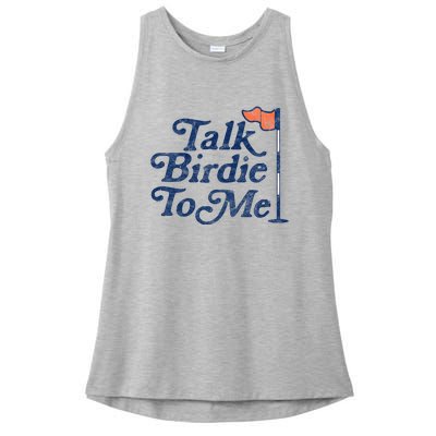 Talk Birdie To Me Funny Golfer Dad Fathers Day Golf Graphic Ladies PosiCharge Tri-Blend Wicking Tank