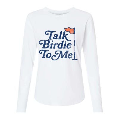 Talk Birdie To Me Funny Golfer Dad Fathers Day Golf Graphic Womens Cotton Relaxed Long Sleeve T-Shirt