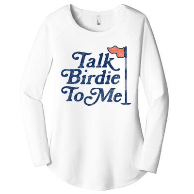 Talk Birdie To Me Funny Golfer Dad Fathers Day Golf Graphic Women's Perfect Tri Tunic Long Sleeve Shirt