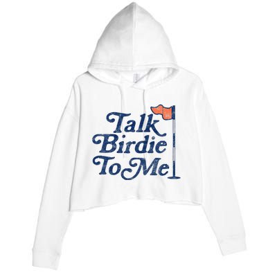 Talk Birdie To Me Funny Golfer Dad Fathers Day Golf Graphic Crop Fleece Hoodie