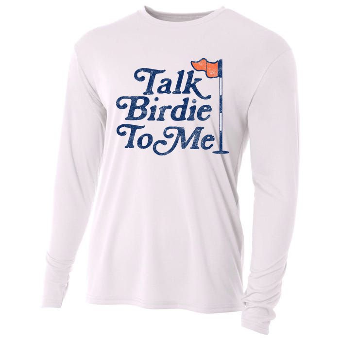 Talk Birdie To Me Funny Golfer Dad Fathers Day Golf Graphic Cooling Performance Long Sleeve Crew