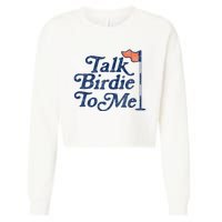 Talk Birdie To Me Funny Golfer Dad Fathers Day Golf Graphic Cropped Pullover Crew