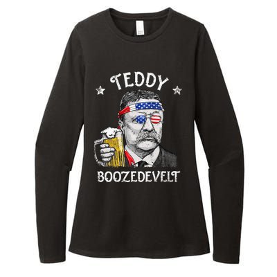 Teddy Boozedevelt Theodore Roosevelt 4th Of July American  Womens CVC Long Sleeve Shirt