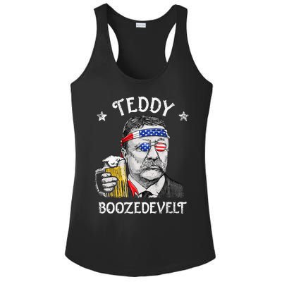 Teddy Boozedevelt Theodore Roosevelt 4th Of July American  Ladies PosiCharge Competitor Racerback Tank