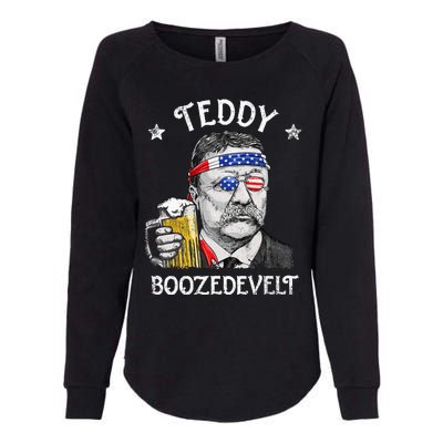 Teddy Boozedevelt Theodore Roosevelt 4th Of July American  Womens California Wash Sweatshirt