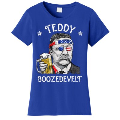 Teddy Boozedevelt Theodore Roosevelt 4th Of July American  Women's T-Shirt