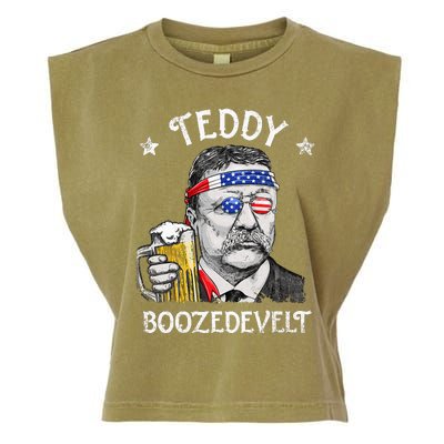 Teddy Boozedevelt Theodore Roosevelt 4th Of July American  Garment-Dyed Women's Muscle Tee