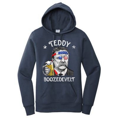 Teddy Boozedevelt Theodore Roosevelt 4th Of July American  Women's Pullover Hoodie