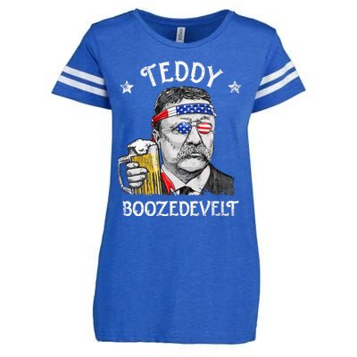 Teddy Boozedevelt Theodore Roosevelt 4th Of July American  Enza Ladies Jersey Football T-Shirt