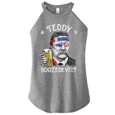 Teddy Boozedevelt Theodore Roosevelt 4th Of July American  Women's Perfect Tri Rocker Tank